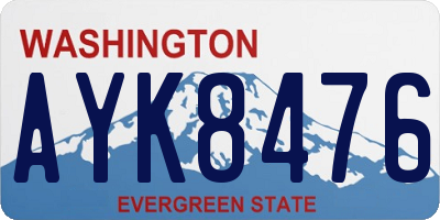 WA license plate AYK8476