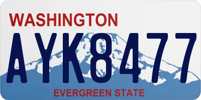 WA license plate AYK8477