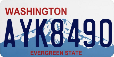 WA license plate AYK8490