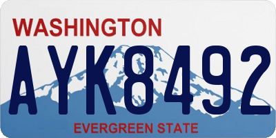 WA license plate AYK8492
