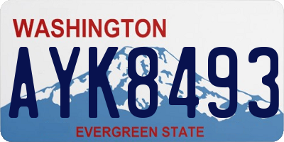 WA license plate AYK8493