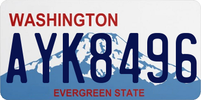 WA license plate AYK8496