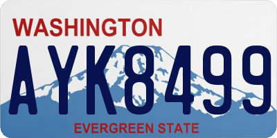 WA license plate AYK8499