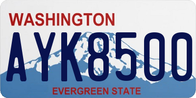 WA license plate AYK8500