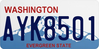 WA license plate AYK8501