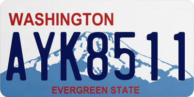 WA license plate AYK8511