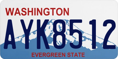 WA license plate AYK8512