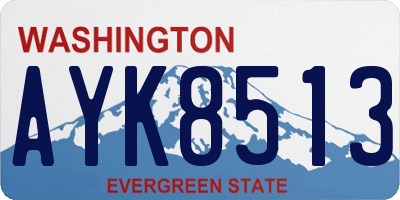 WA license plate AYK8513