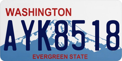WA license plate AYK8518