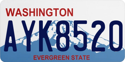 WA license plate AYK8520
