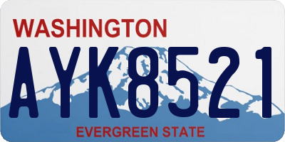 WA license plate AYK8521