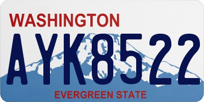 WA license plate AYK8522