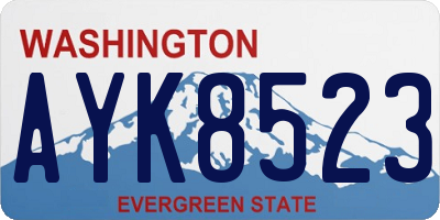 WA license plate AYK8523