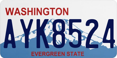 WA license plate AYK8524