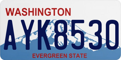 WA license plate AYK8530