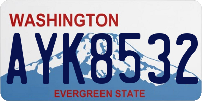 WA license plate AYK8532