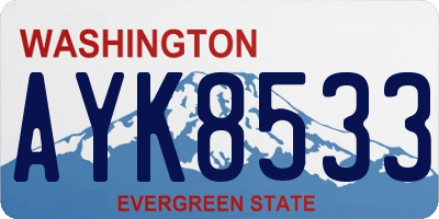 WA license plate AYK8533