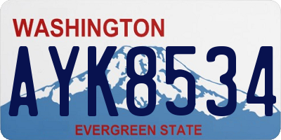 WA license plate AYK8534