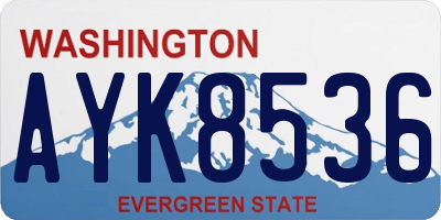 WA license plate AYK8536