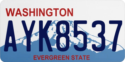 WA license plate AYK8537