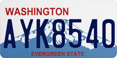 WA license plate AYK8540