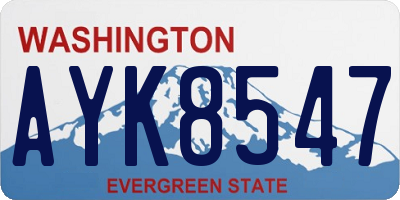 WA license plate AYK8547