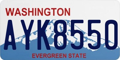 WA license plate AYK8550
