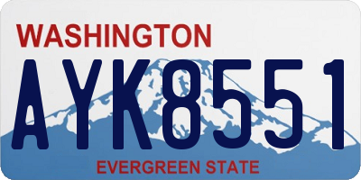 WA license plate AYK8551