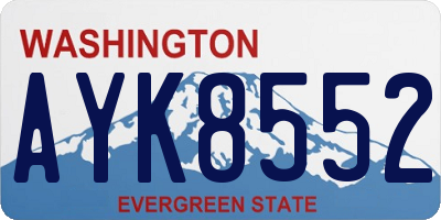 WA license plate AYK8552