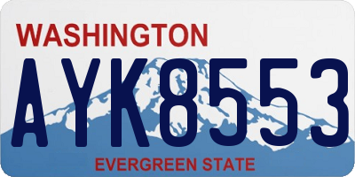 WA license plate AYK8553