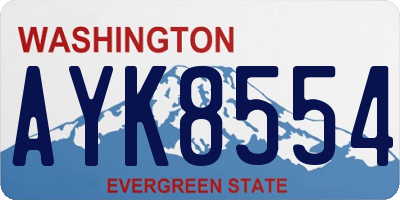 WA license plate AYK8554