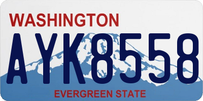 WA license plate AYK8558