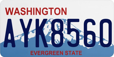 WA license plate AYK8560