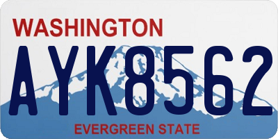 WA license plate AYK8562