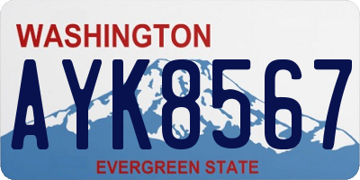 WA license plate AYK8567
