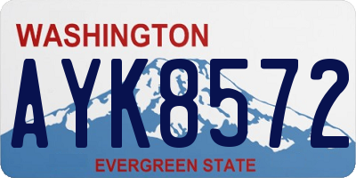 WA license plate AYK8572
