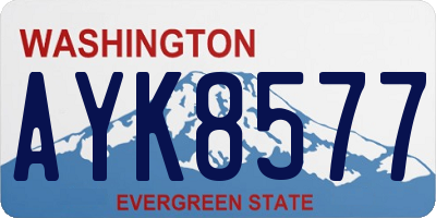 WA license plate AYK8577