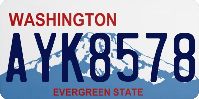 WA license plate AYK8578