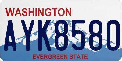 WA license plate AYK8580