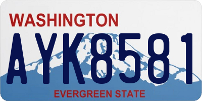 WA license plate AYK8581