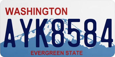 WA license plate AYK8584