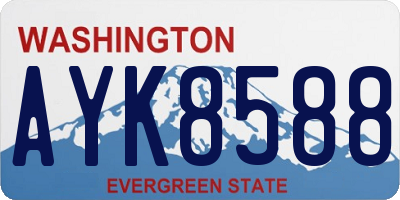 WA license plate AYK8588