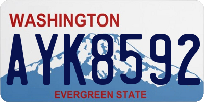 WA license plate AYK8592