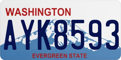 WA license plate AYK8593