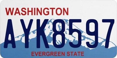 WA license plate AYK8597