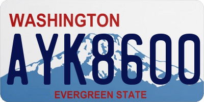 WA license plate AYK8600