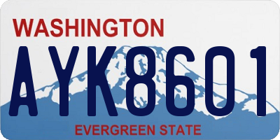 WA license plate AYK8601