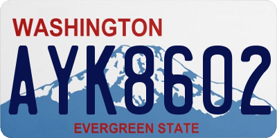 WA license plate AYK8602