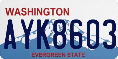 WA license plate AYK8603