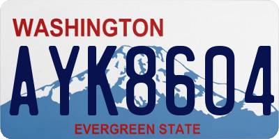 WA license plate AYK8604